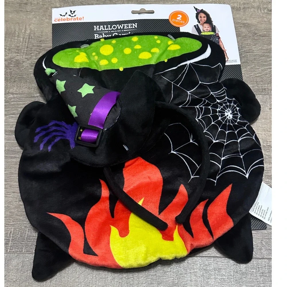 Halloween Carrier Costume Cauldron Witch Hat 2pc Set NWT